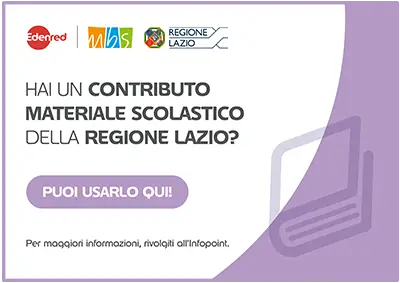 Hai un contributo materiale scolastico della Regione Lazio? Puoi usarlo qui!