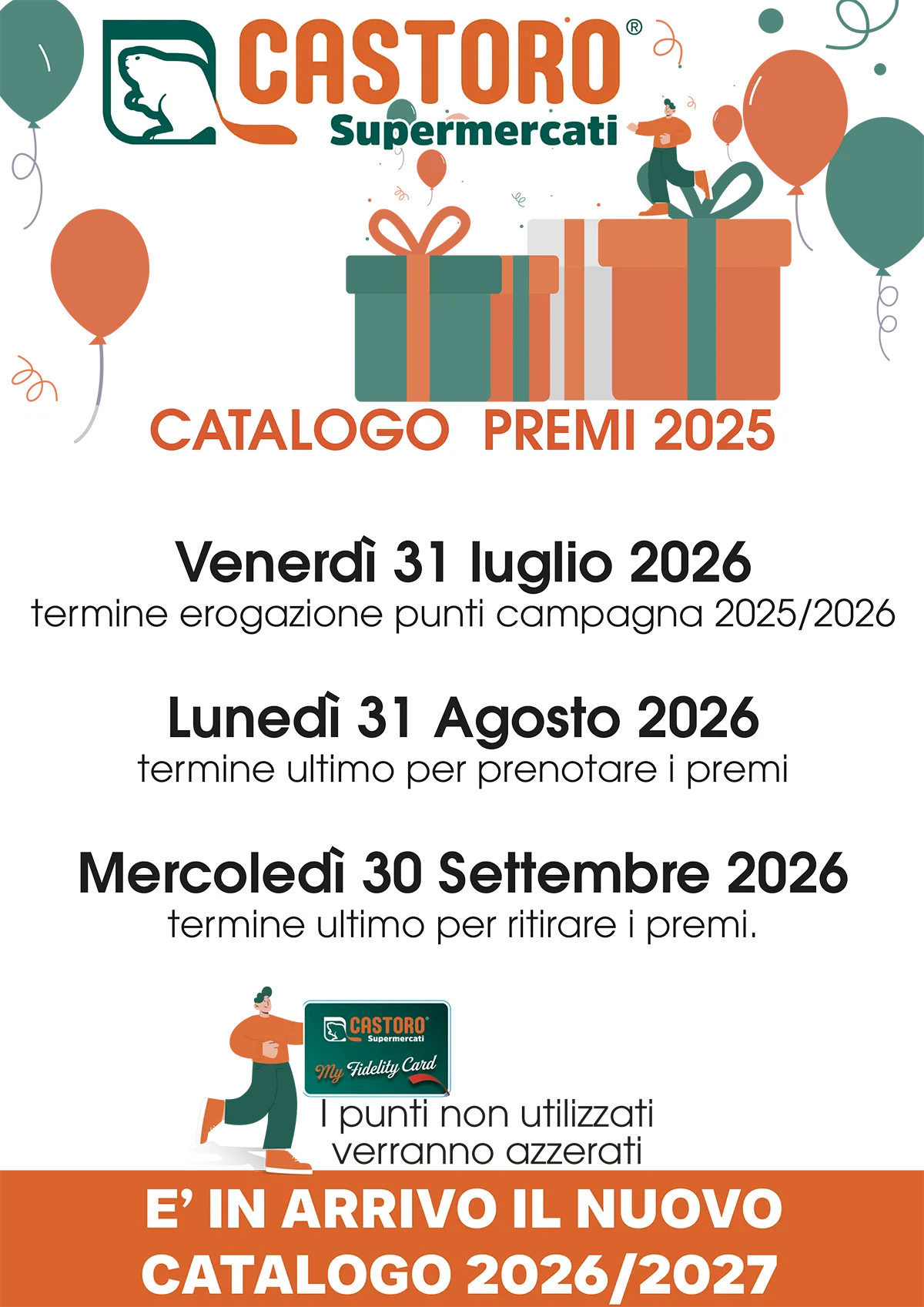 Le date importanti del catalogo premi